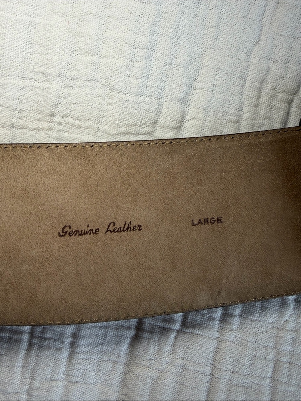 Vintage Donna Karan New York Wide Leather Belt Embossed Waist Belt L - Picture 5 of 6